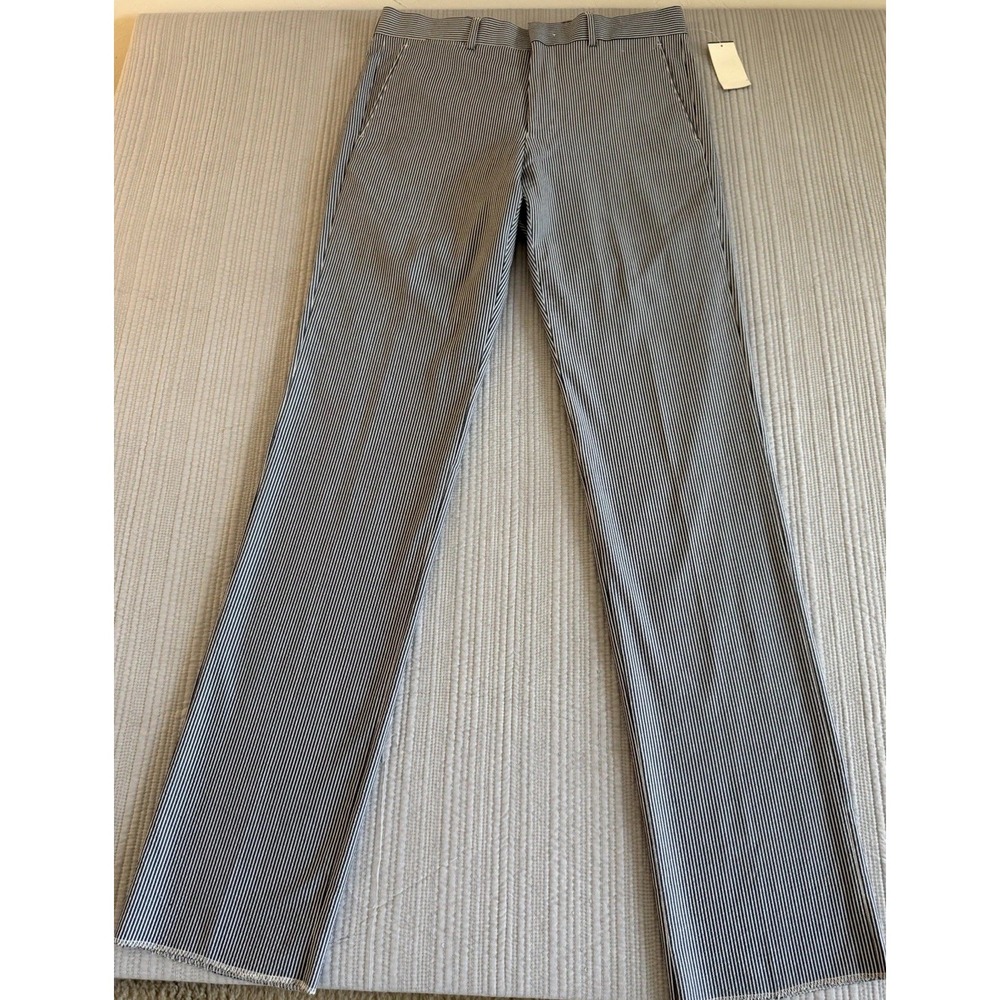 NWT Red Saks Fifth Avenue Navy Striped Dress Pants Men size 32 Straight Leg‎